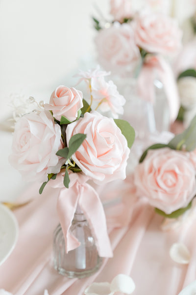 Mini Premade Flower Centerpiece Set in Blush & Cream