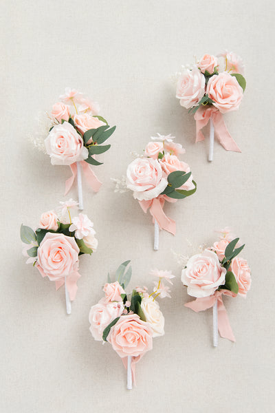 Mini Premade Flower Centerpiece Set in Blush & Cream