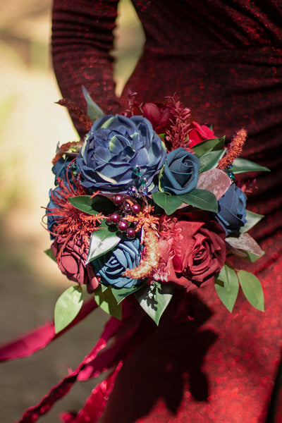 Additional Flower Decorations in Burgundy & Navy