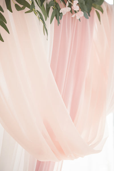 Flower Arch Decor with Drapes in Blush & Cream | Clearance