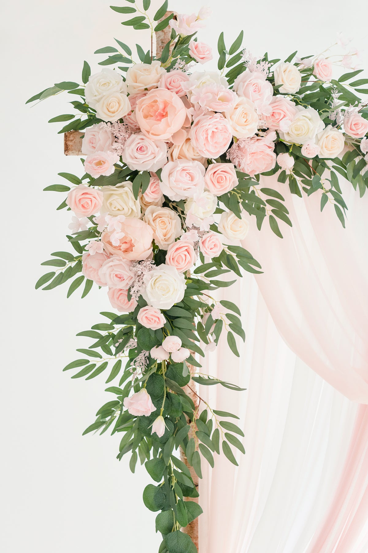 Flower Arch Decor with Drapes in Blush & Cream | Clearance