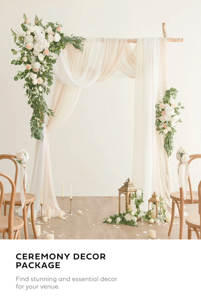 Pre-Arranged Wedding Flower Packages in White & Sage