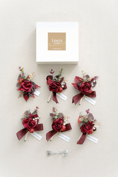 Additional Flower Decorations in Burgundy & Dusty Rose