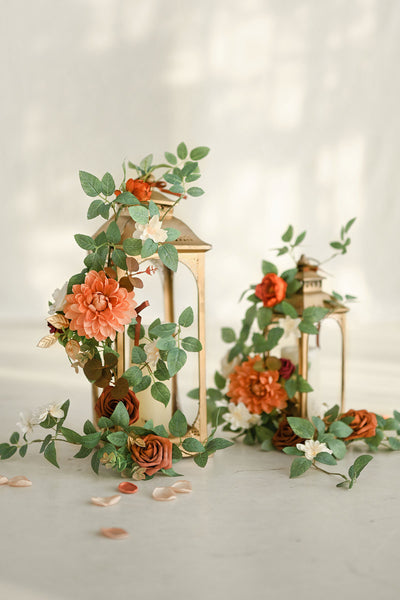 Lantern Flower Garlands in Sunset Terracotta