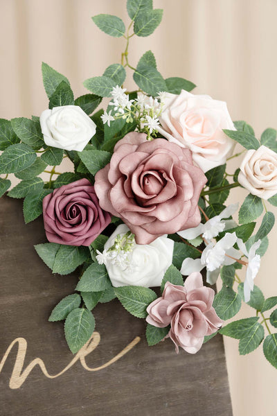 Flexible Combo Set Flower Sign Decor in Dusty Rose & Cream