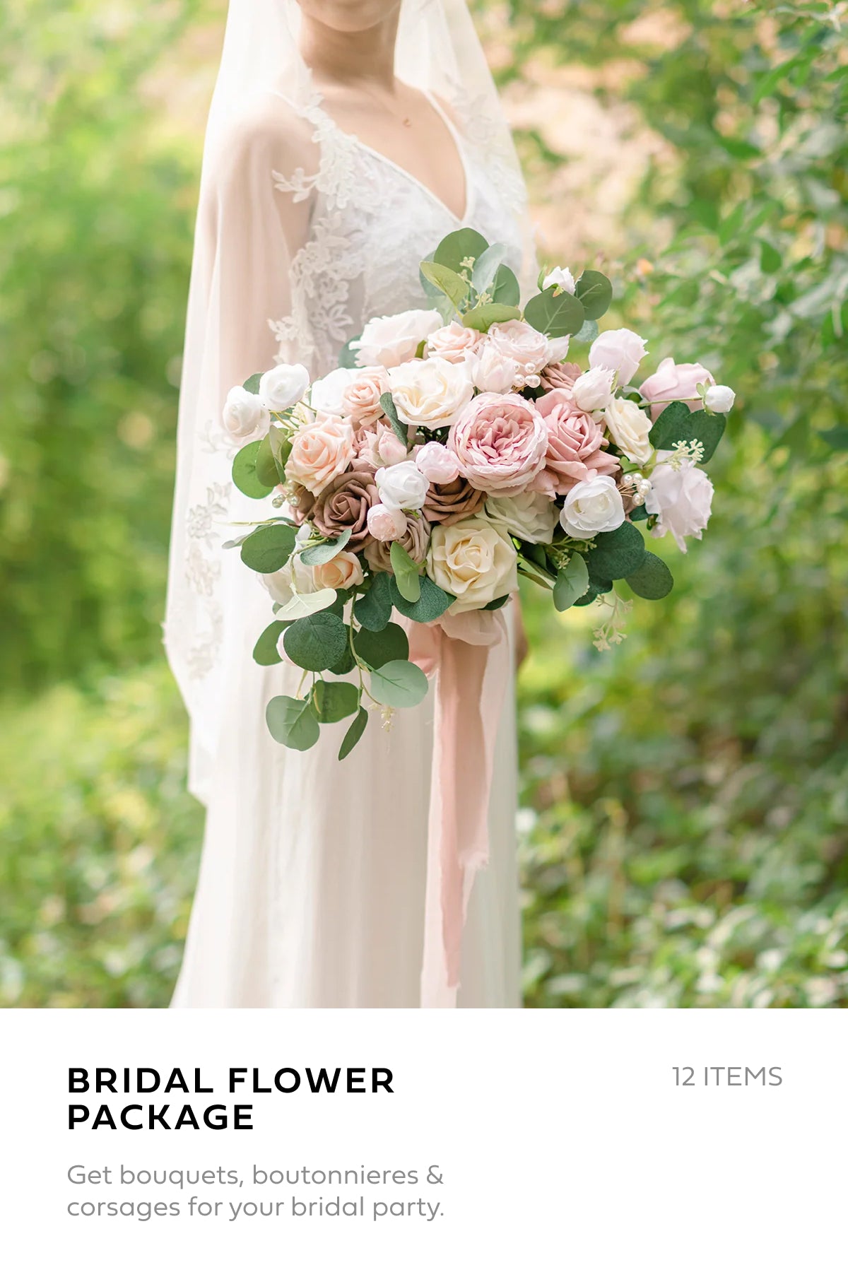 Pre-Arranged Wedding Flower Packages in Dusty Rose & Cream