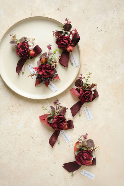 Additional Flower Decorations in Burgundy & Dusty Rose