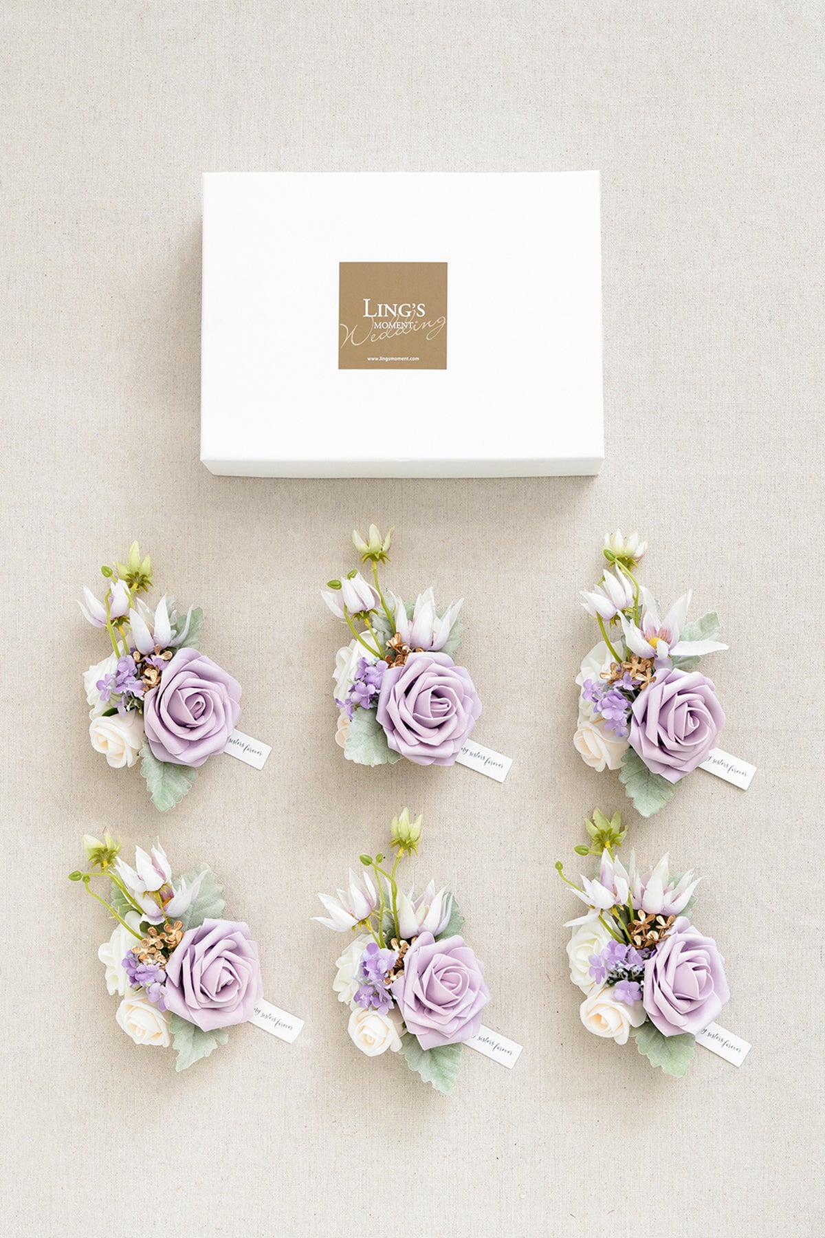 Additional Flower Decorations in Lilac & Gold