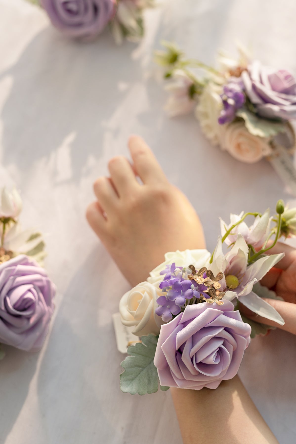 Additional Flower Decorations in Lilac & Gold