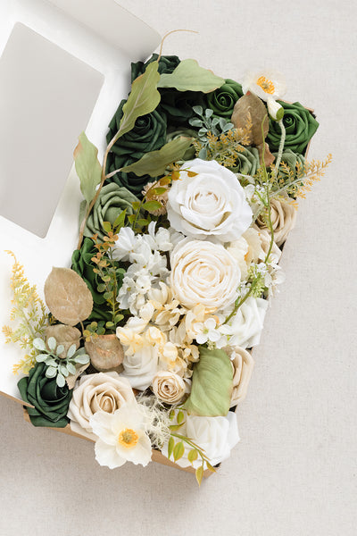 DIY Kits For Centerpieces in White & Green Colors