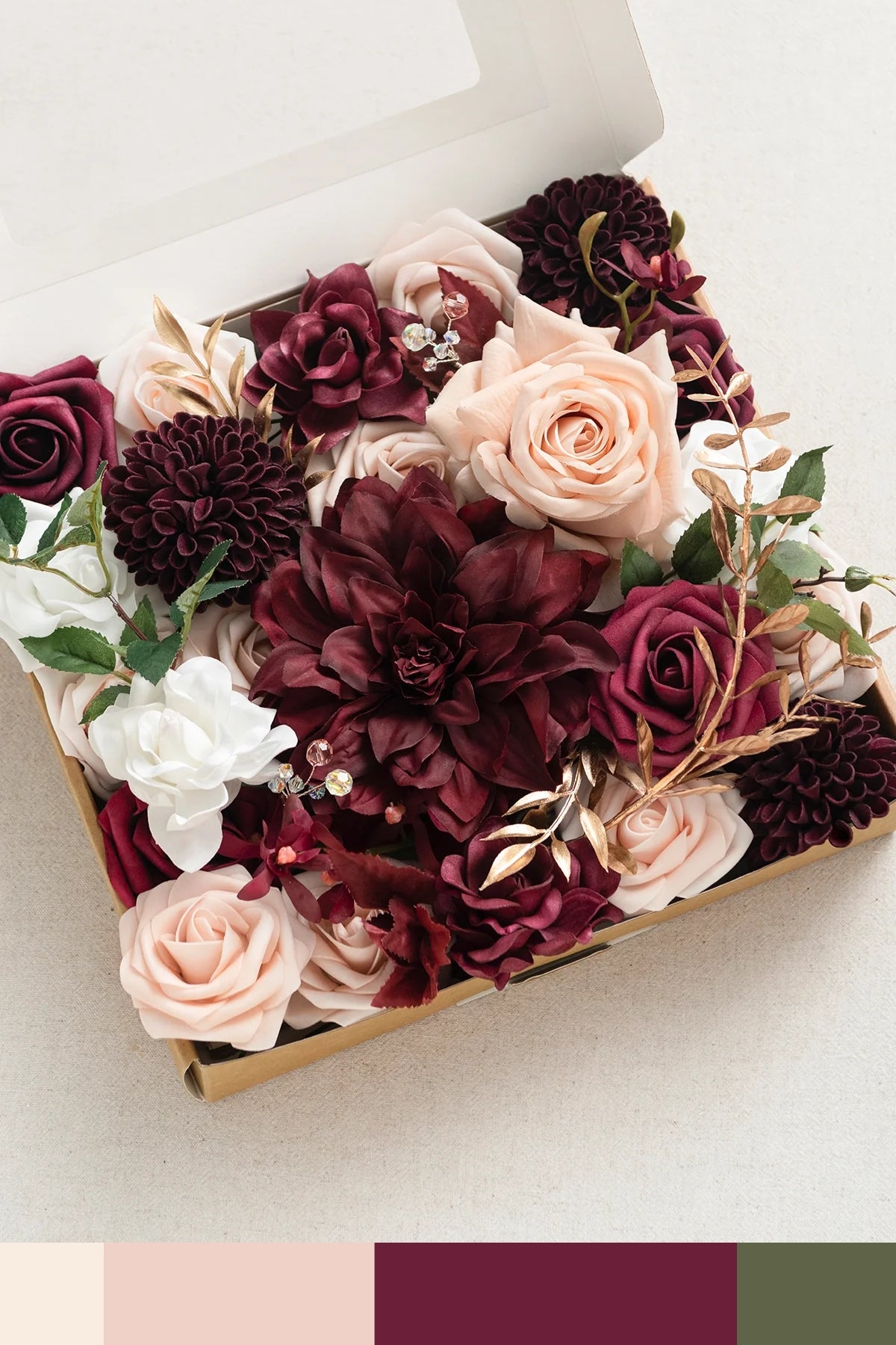 DIY Designer Flower Boxes in Romantic Marsala