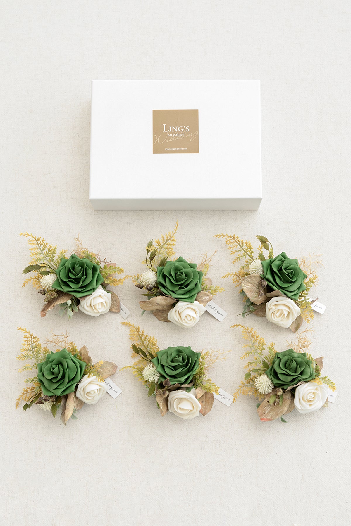 Additional Flower Decorations in Emerald & Tawny Beige