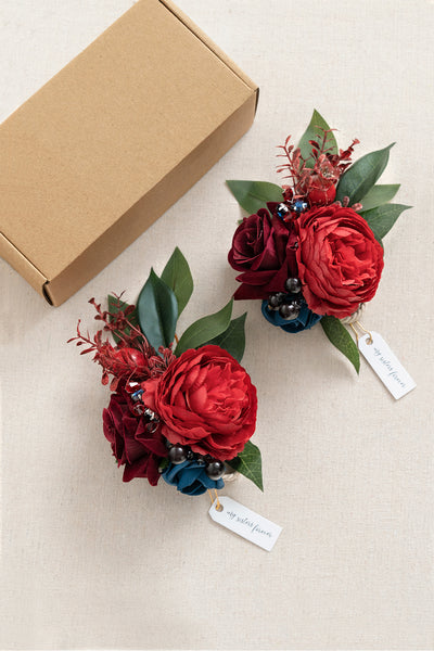 Additional Flower Decorations in Burgundy & Navy