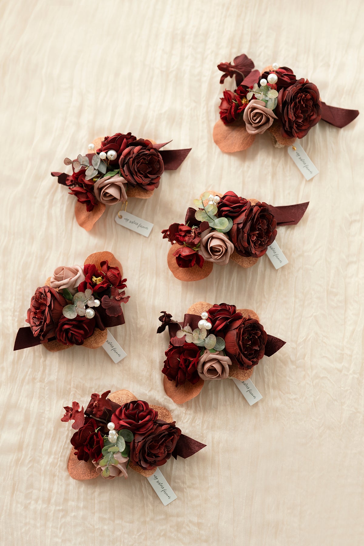 Additional Flower Decorations in Burgundy & Dusty Rose