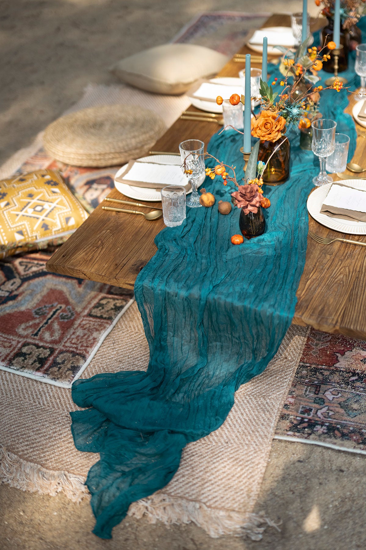 Table Linens in Blue Colors