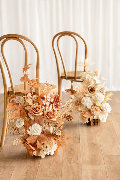 Pre-Arranged Wedding Flower Packages in Rust & Sepia