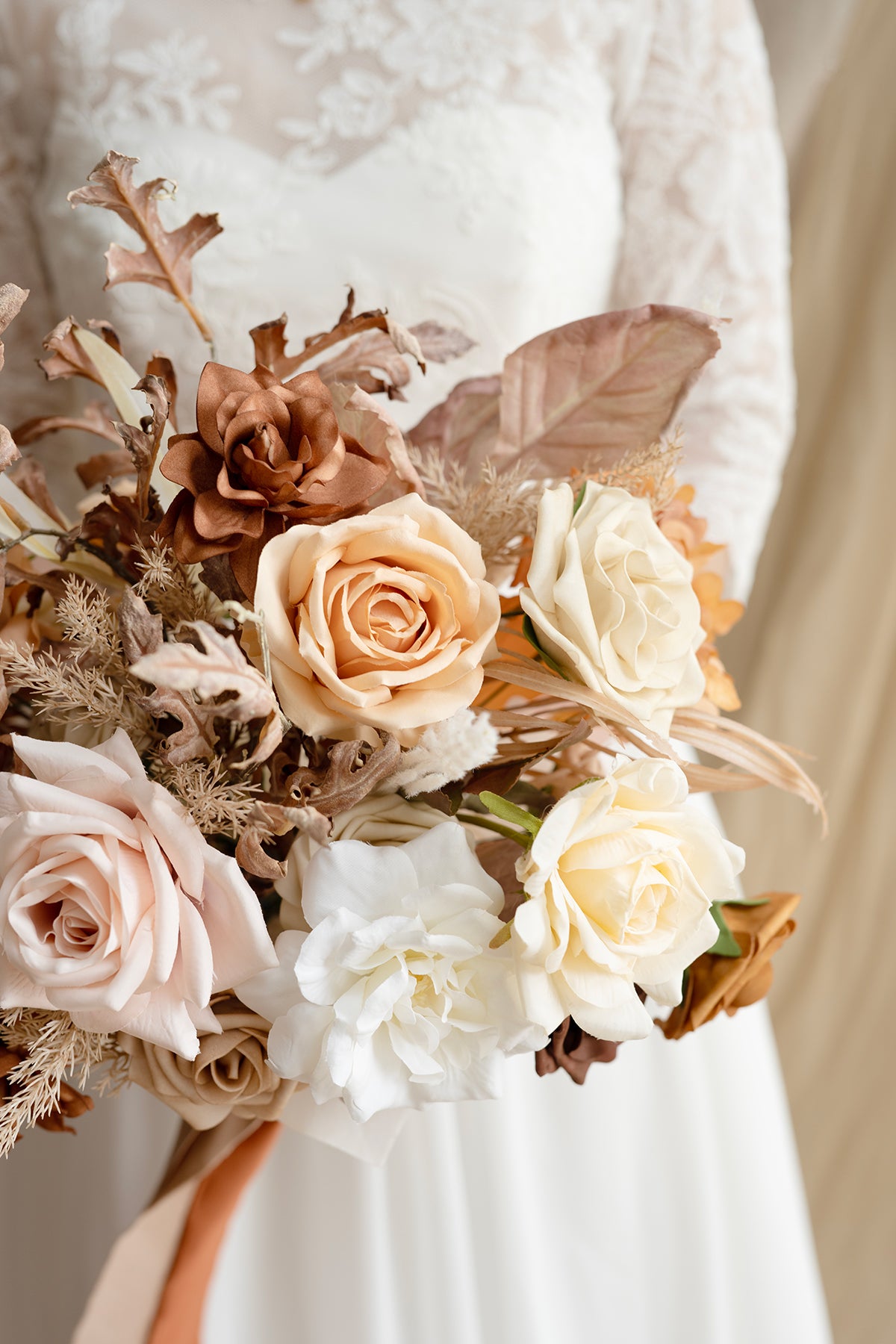 Small Free-Form Bridal Bouquet in Rust & Sepia