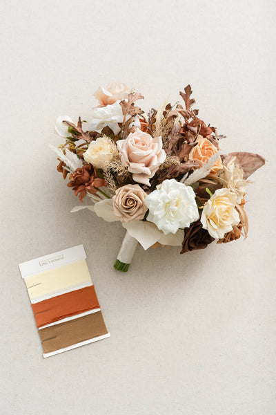 Small Free-Form Bridal Bouquet in Rust & Sepia