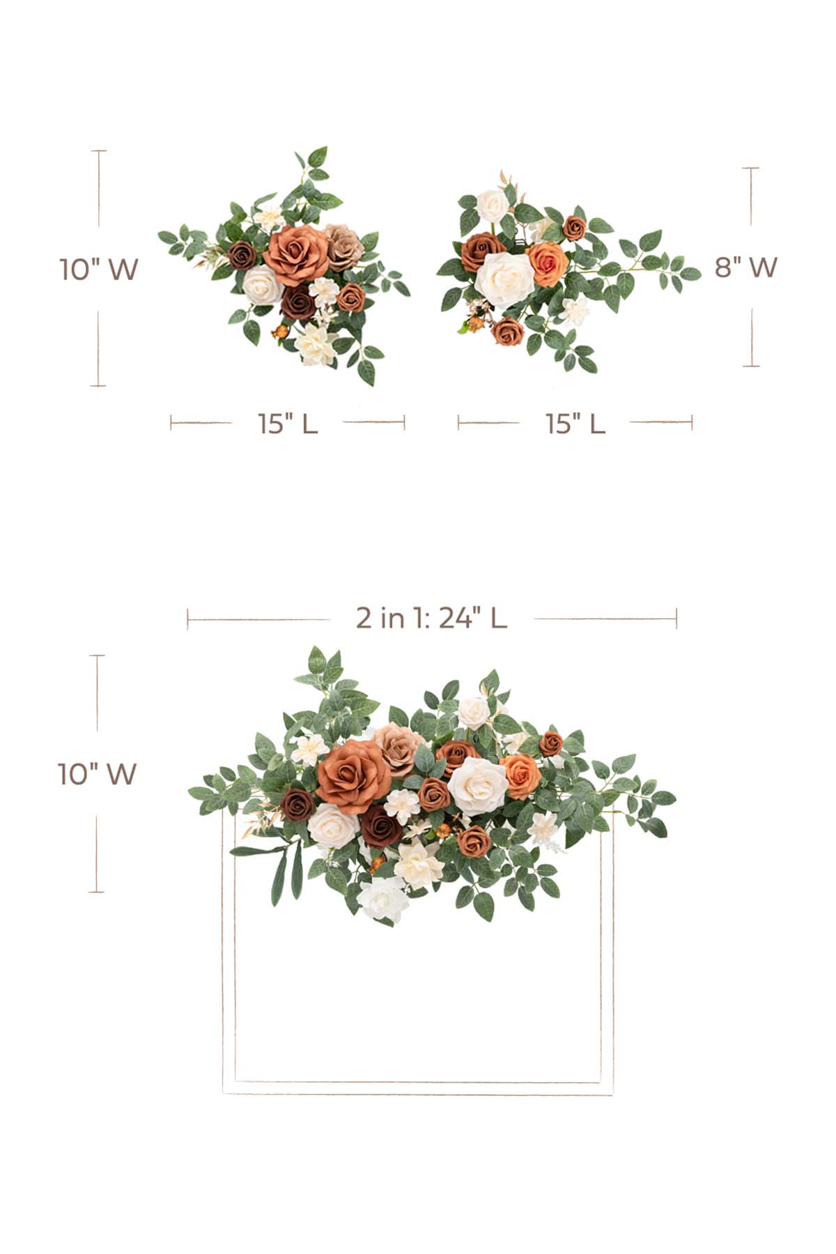 Dual Flower Design Sign Decor in Sunset Terracotta