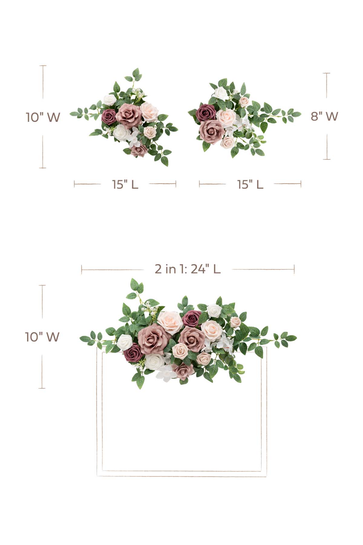 Flexible Combo Set Flower Sign Decor in Dusty Rose & Cream