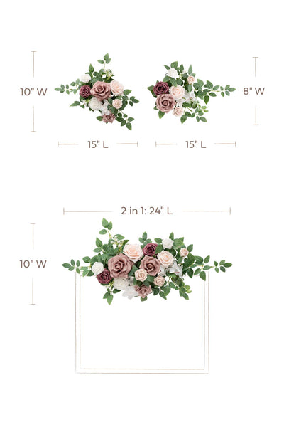 Dual Flower Design Sign Decor in Dusty Rose & Cream