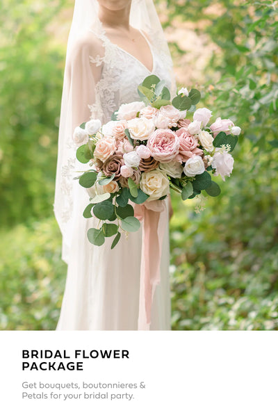 Pre-Arranged Wedding Flower Packages in Dusty Rose & Cream