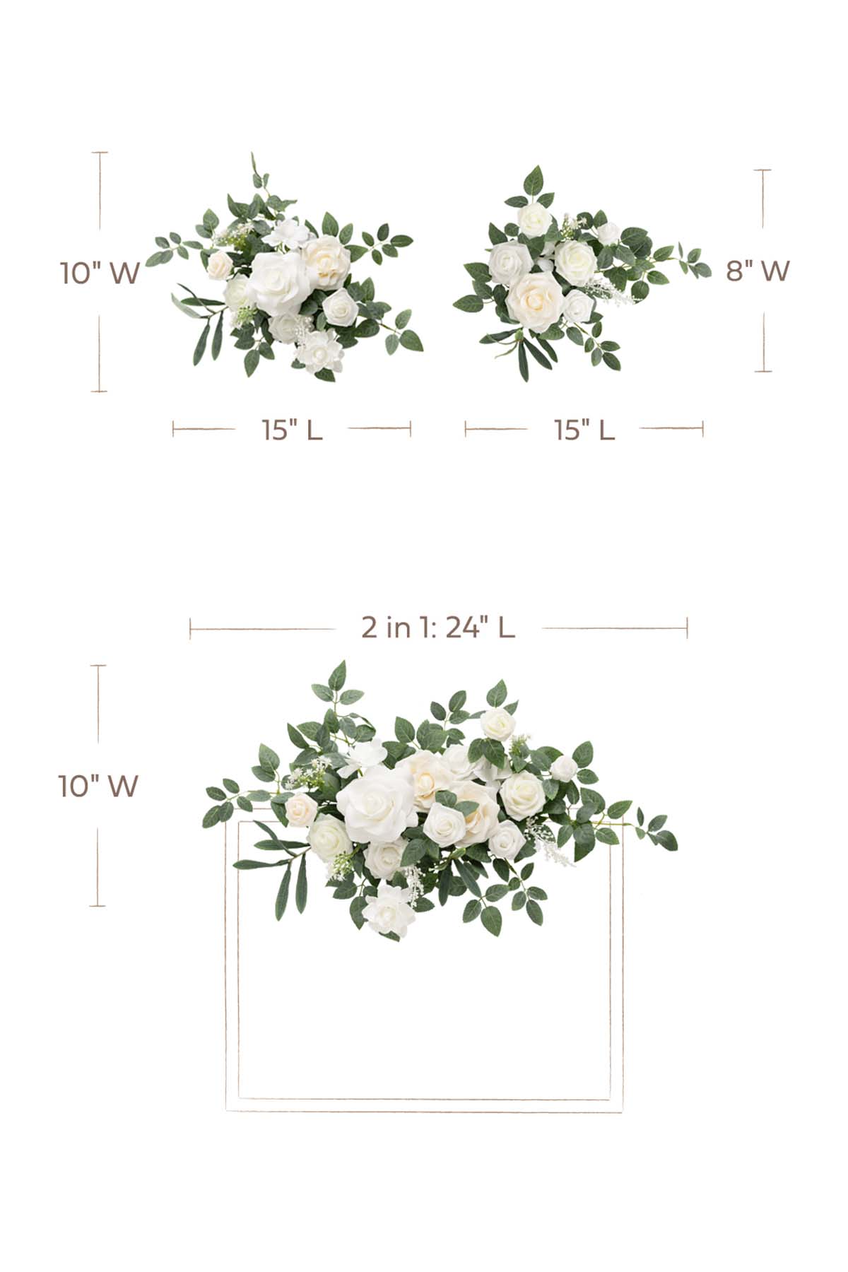 Dual Flower Design Sign Decor in White & Sage