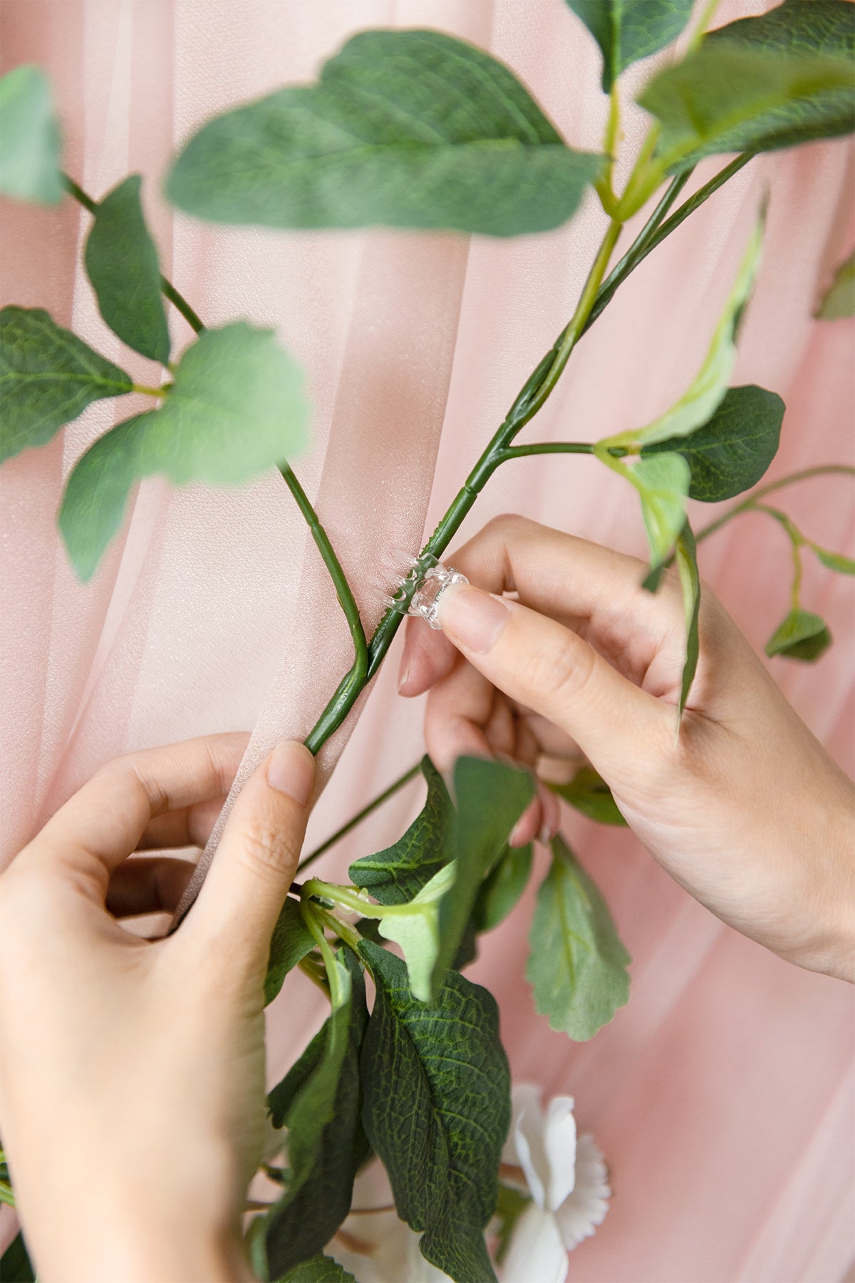 Flower Arch Decor with Drapes in Dusty Rose & Mauve