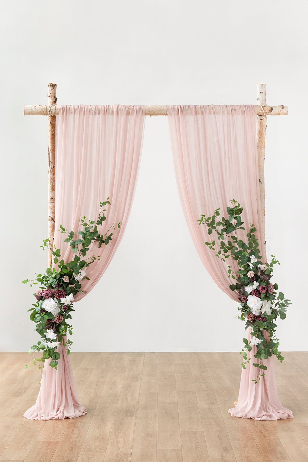 Flower Arch Decor with Drapes in Dusty Rose & Mauve