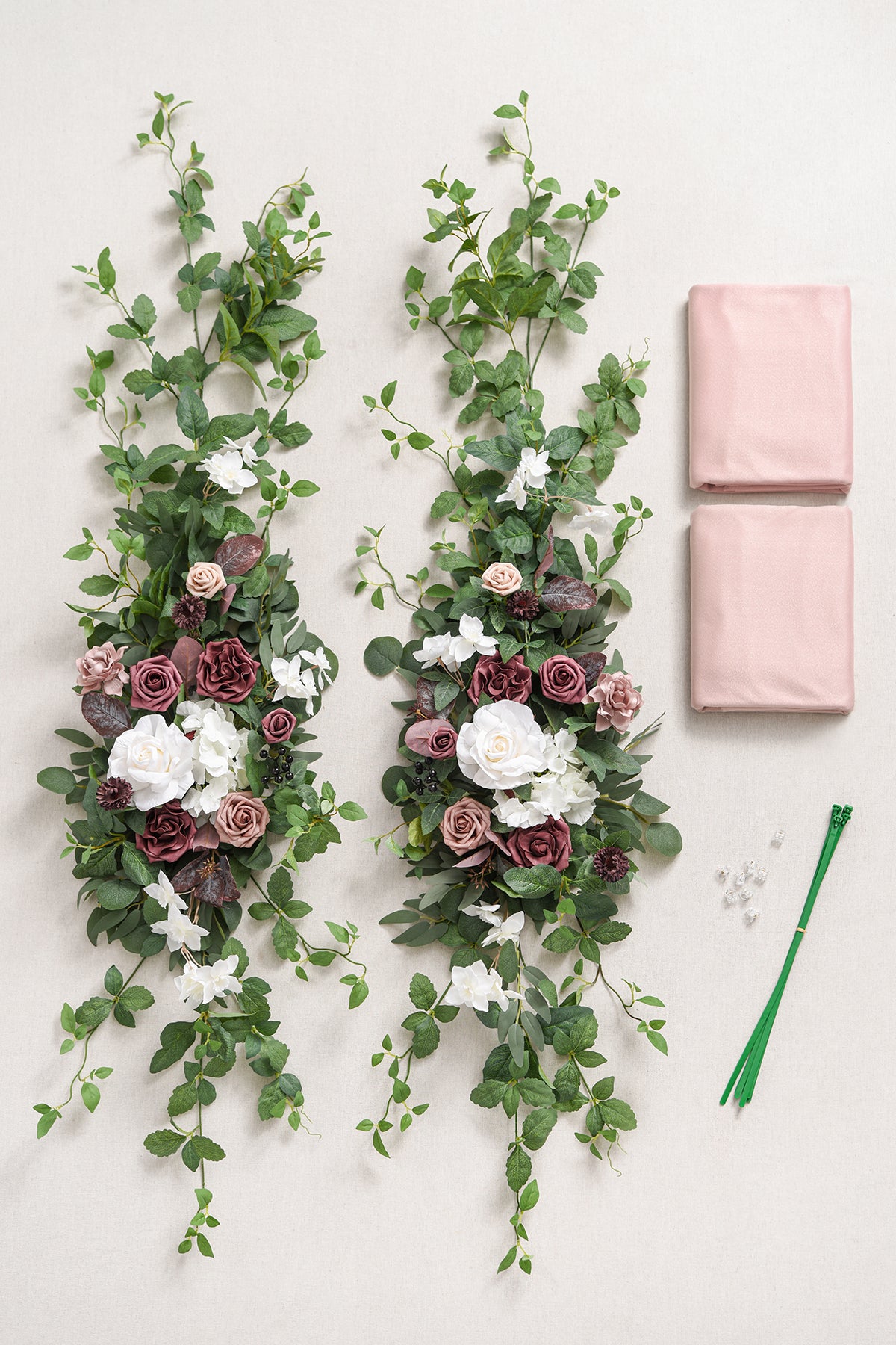 Flower Arch Decor with Drapes in Dusty Rose & Mauve