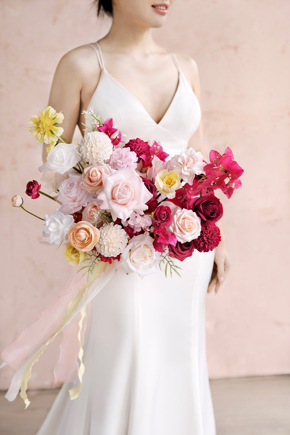 Flash Sale | Medium Free-Form Bridal Bouquet in Passionate Pink & Blush