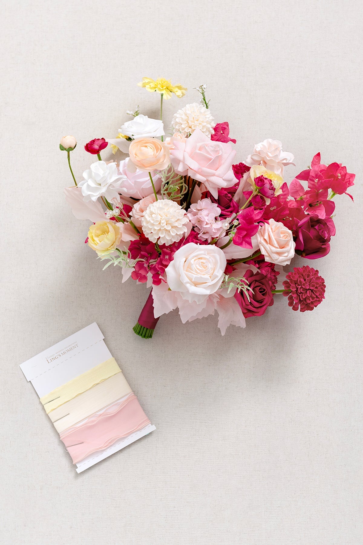 Flash Sale | Medium Free-Form Bridal Bouquet in Passionate Pink & Blush