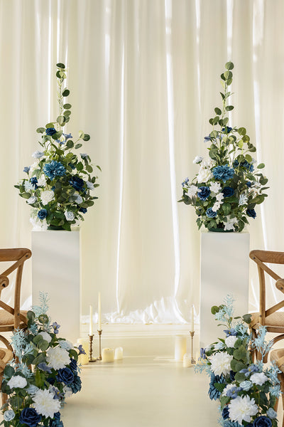 Pre-Arranged Wedding Flower Packages in Dusty Blue & Navy