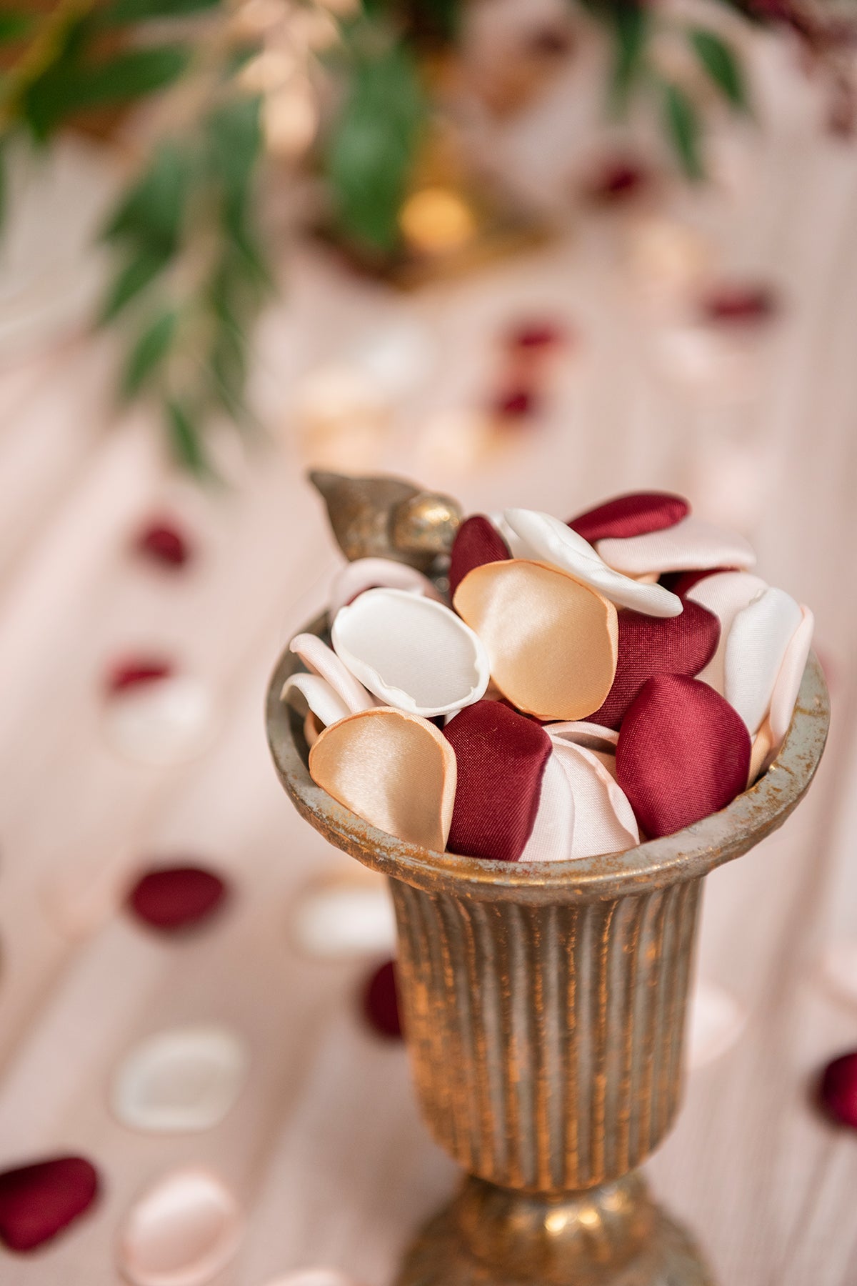 Silk Rose Petals in Glamour Burgundy