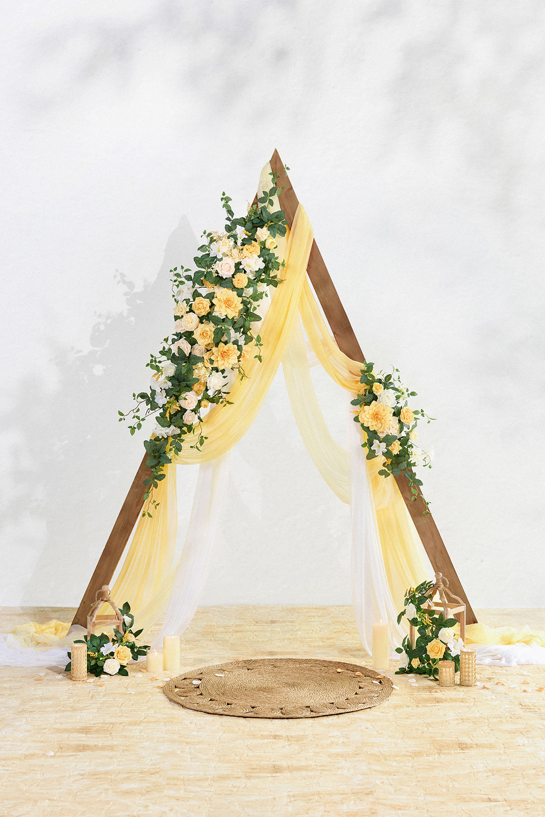 Yellow Wedding Flower Archway , Wedding Corner Swag, Wedding Backdrop, Floral Table Centerpiece , Party offers Decor Flower Arch Arrangement