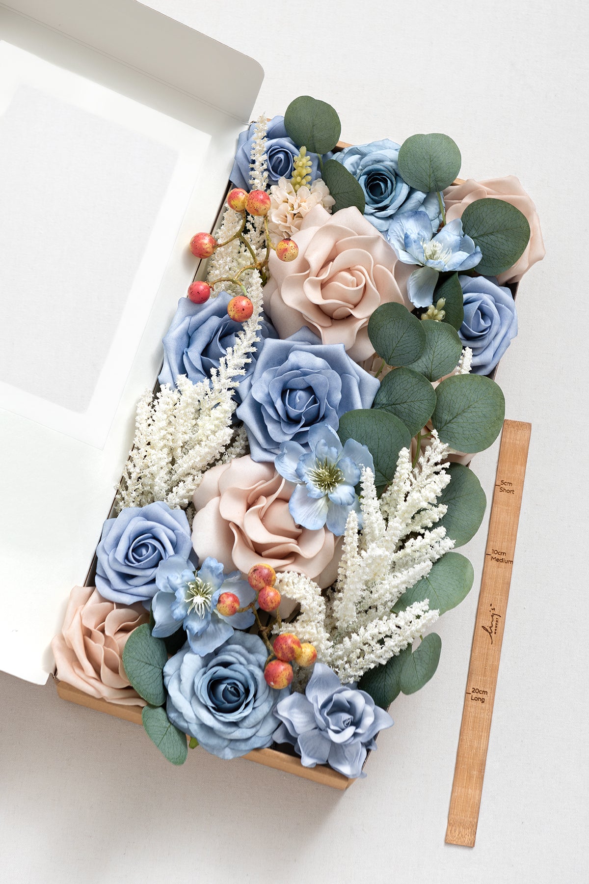 Dusty Blue & Navy Designer Flower Boxes