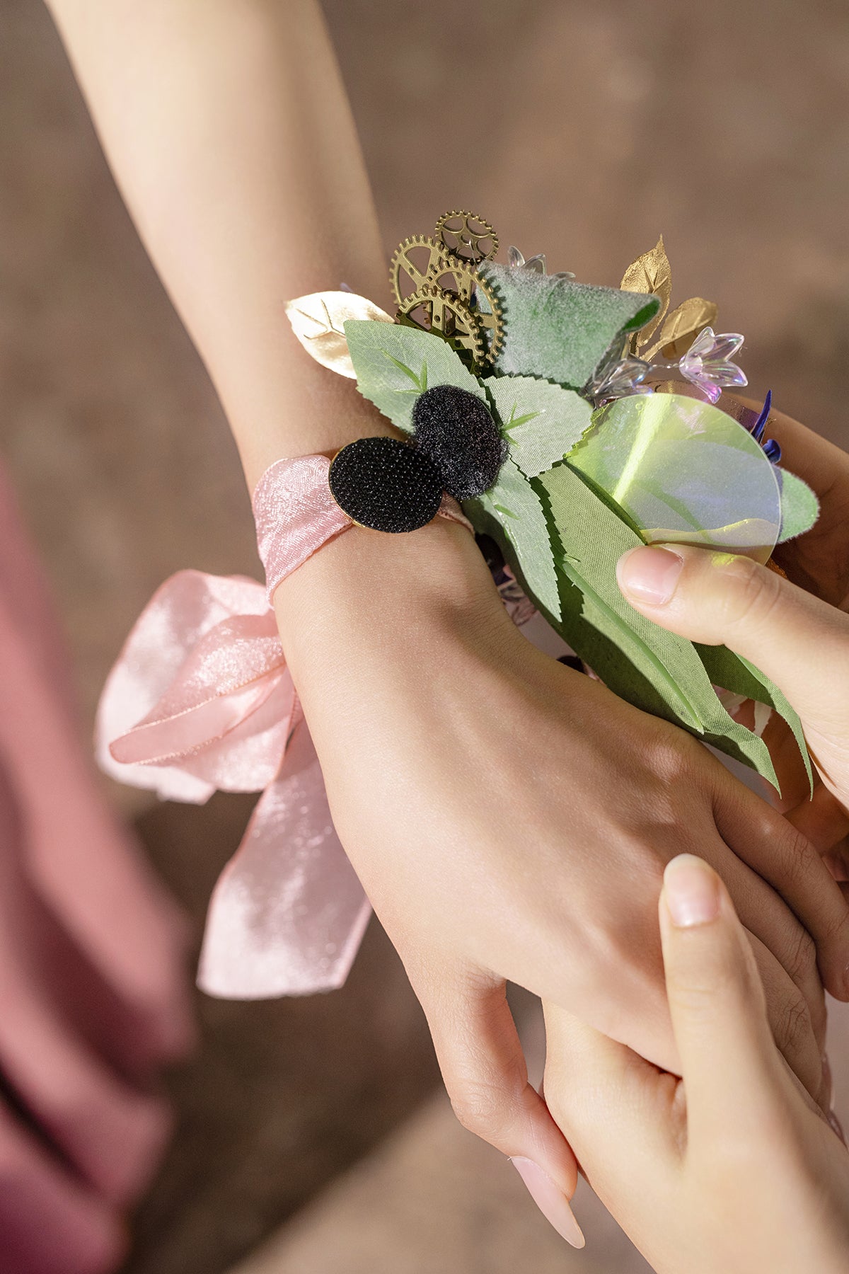 Wrist Corsages & Shoulder Corsages in Dusty Rose & Navy Blue