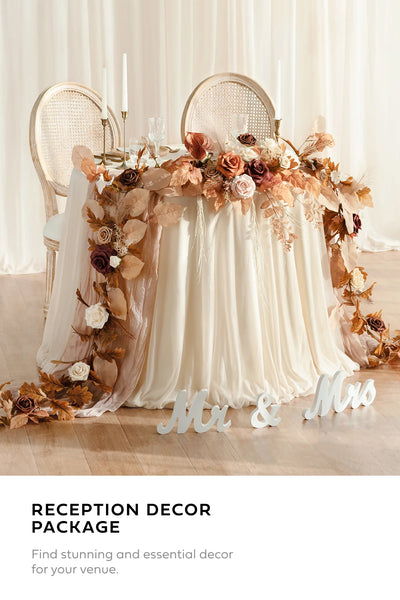 Pre-Arranged Wedding Flower Packages in Rust & Sepia