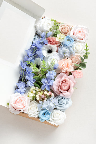 Dusty Blue & Navy Designer Flower Boxes