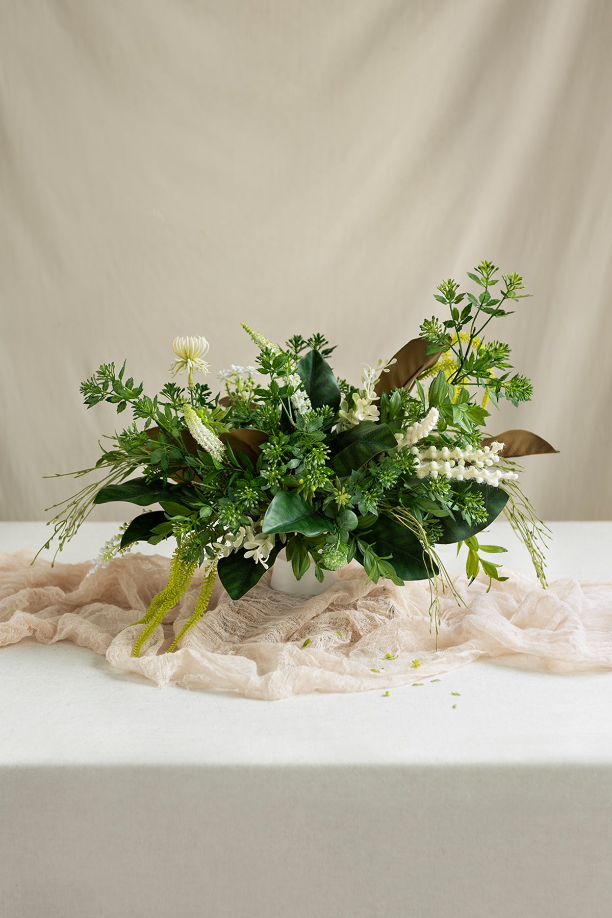 DIY Kits For Centerpieces in White & Green Colors