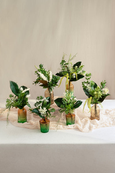 DIY Kits For Centerpieces in White & Green Colors