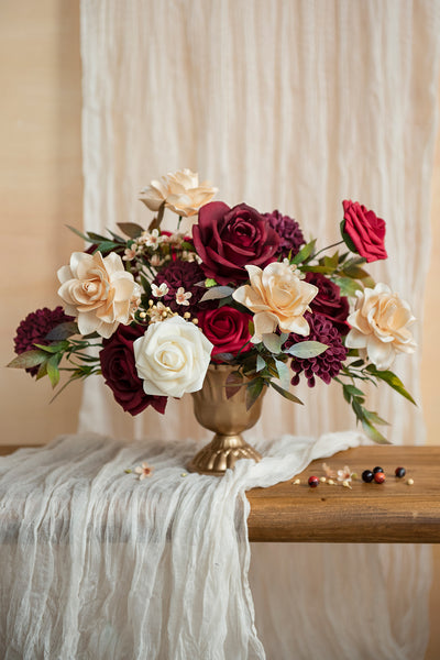 DIY Supporting Flower Boxes in Bordeaux Red & Wine