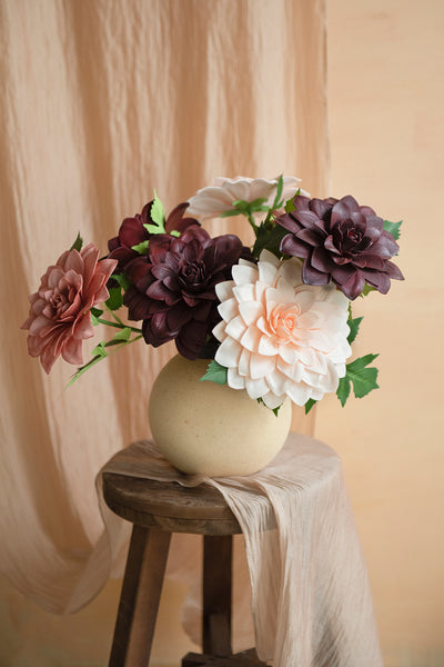 6.5" Foam Dahlia with Stem - 5 Colors