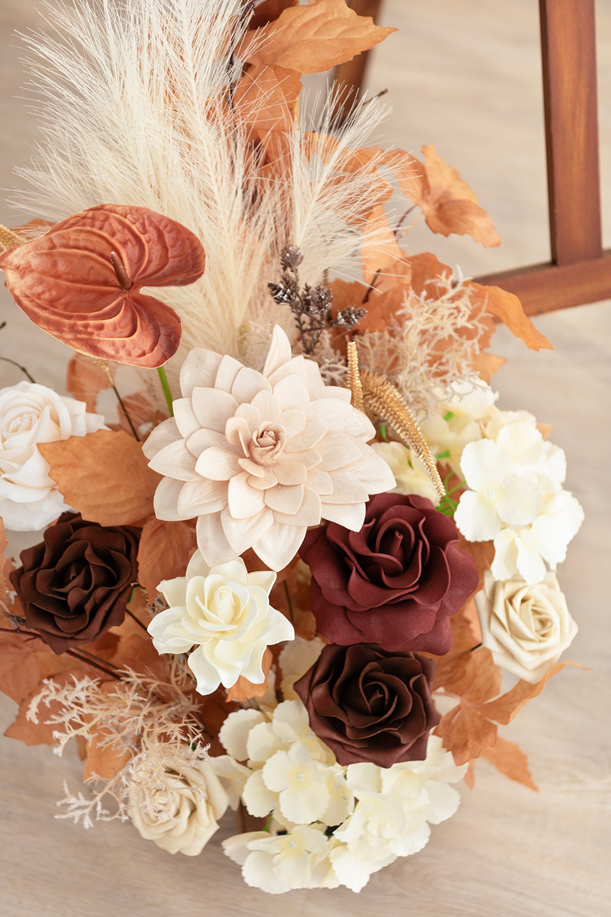 Deluxe Combo Set Flower Sign Decor in Rust & Sepia | Clearance