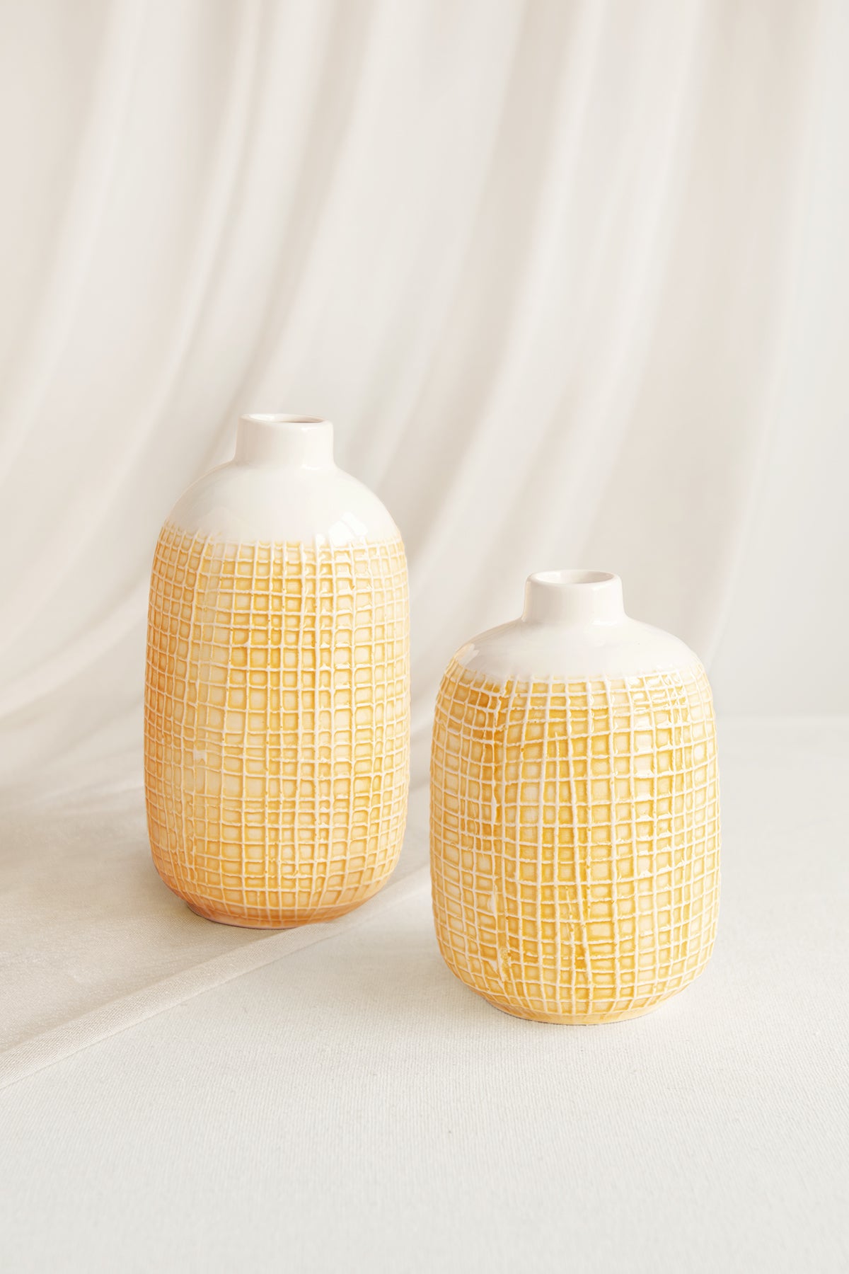 Rustic Ceramic Vase in Sunny Peach & Apricot - 2 Styles