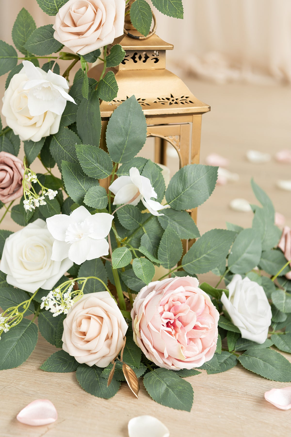 2ft Flower Garlands in Dusty Rose & Cream