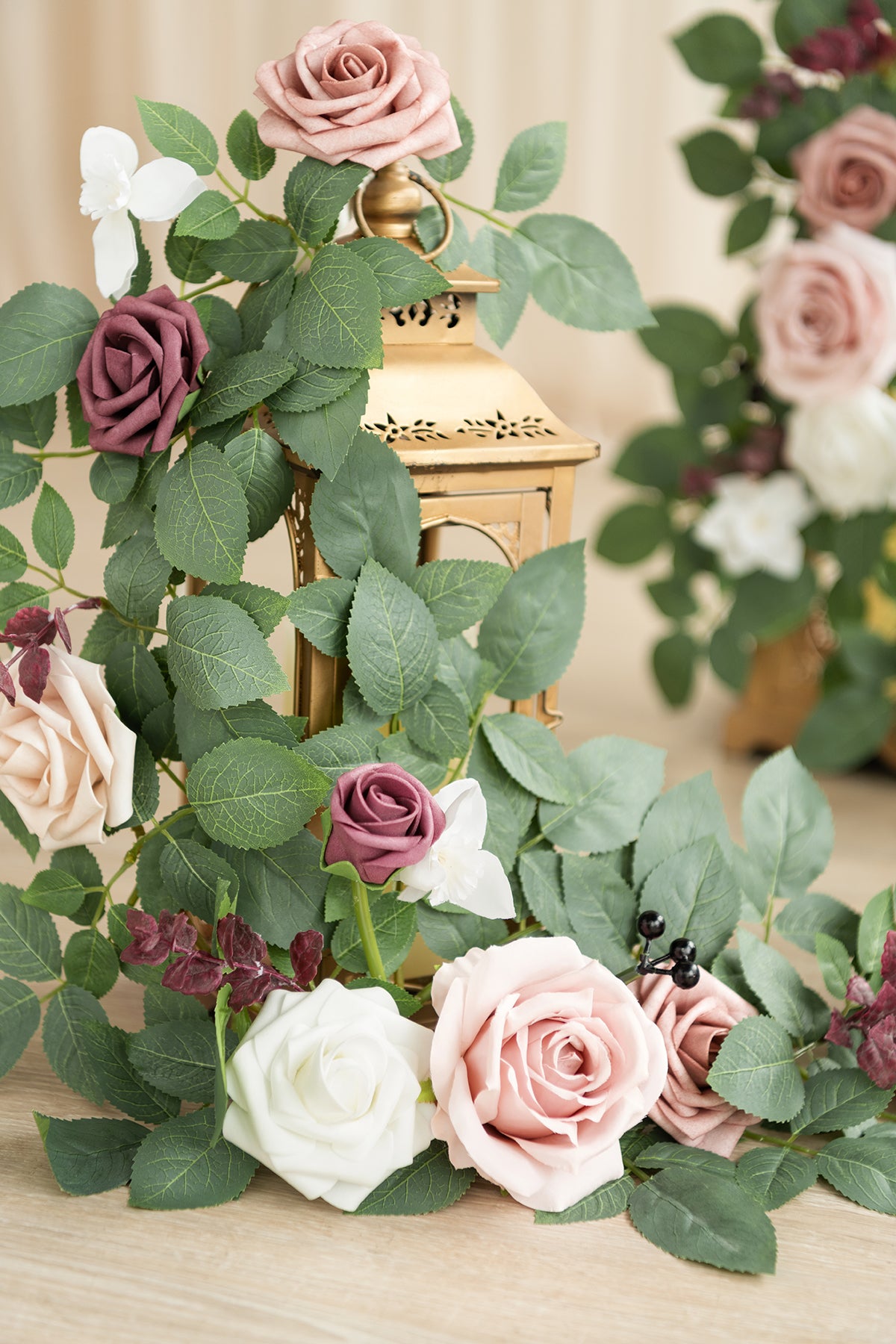 2ft Flower Garlands in Dusty Rose & Mauve