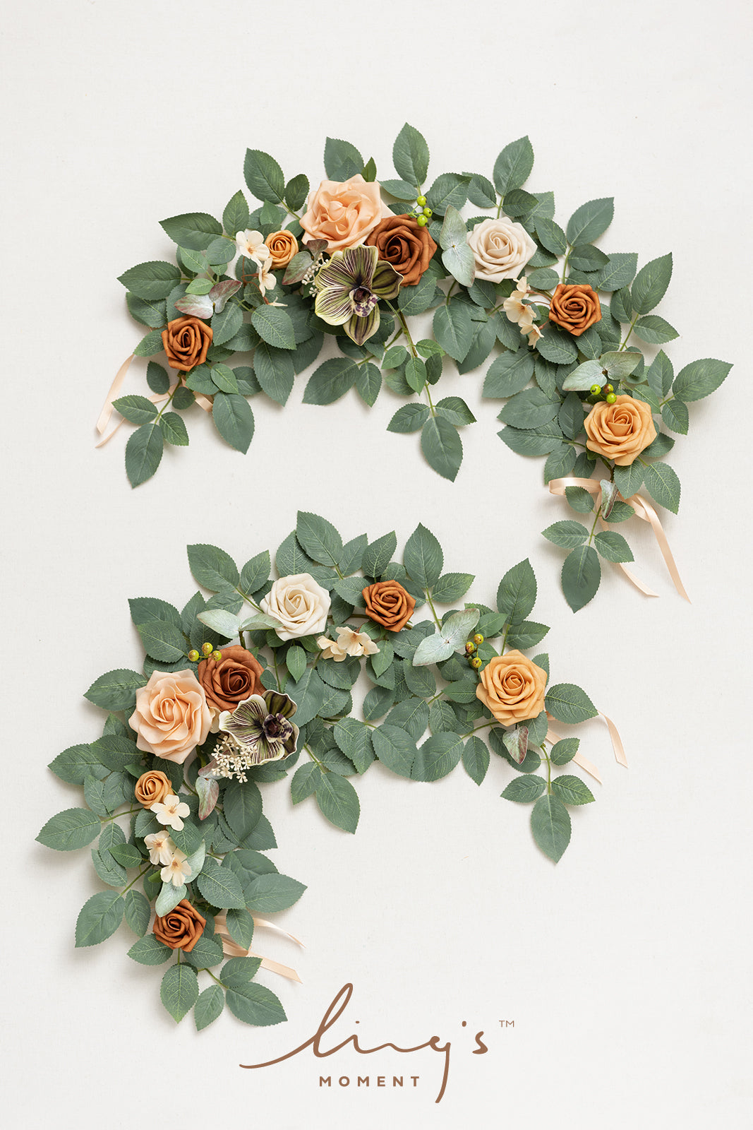 2ft Flower Garlands in Sunny Peach & Apricot