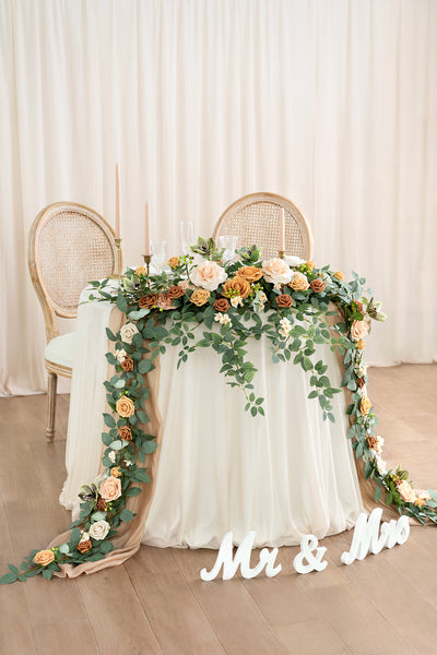 9ft Flower Garland in Sunny Peach & Apricot