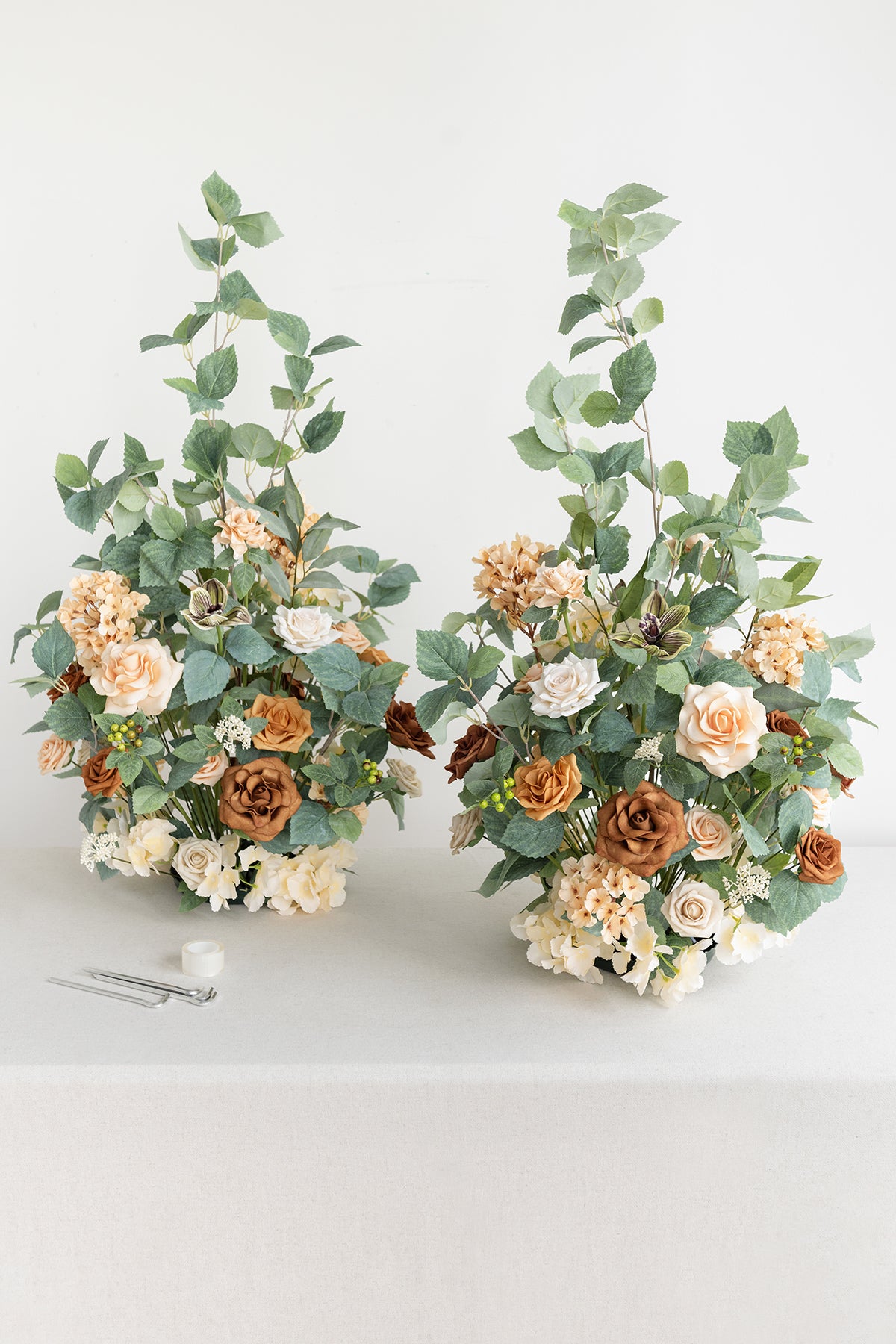 Altar Decor Free-Standing Flowers in Sunny Peach & Apricot